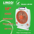 12'' rechargeable battery box fan with LED lighting LW-9H